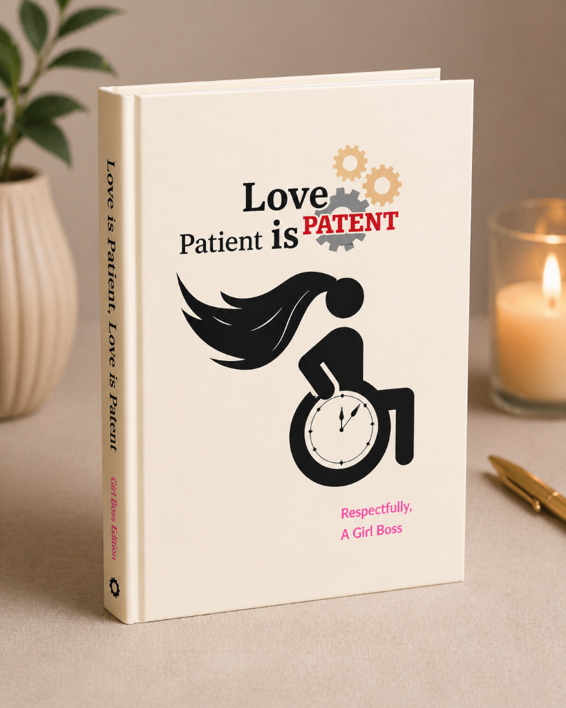 Love is Patient, Love is Patent - Girl Boss Edition (Wheelchair - Flowing Hair)